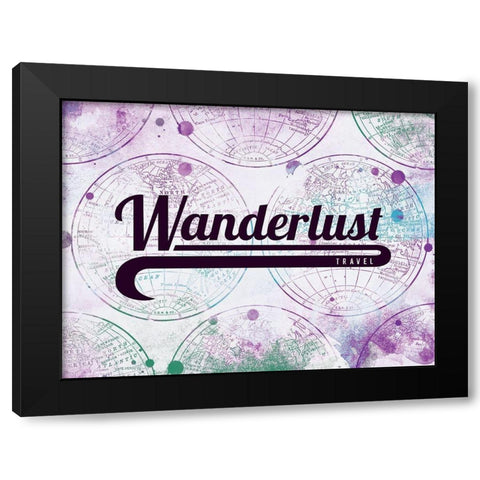 Wanderlust Travel Black Modern Wood Framed Art Print with Double Matting by Grey, Jace