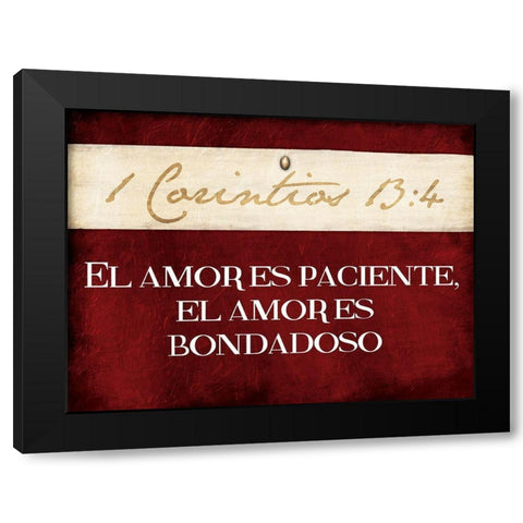 Corintios El Amor Black Modern Wood Framed Art Print by Grey, Jace
