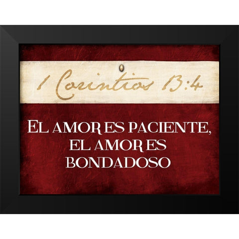 Corintios El Amor Black Modern Wood Framed Art Print by Grey, Jace