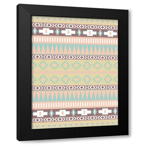 Fun Aztec Pattern Mate Black Modern Wood Framed Art Print by Grey, Jace
