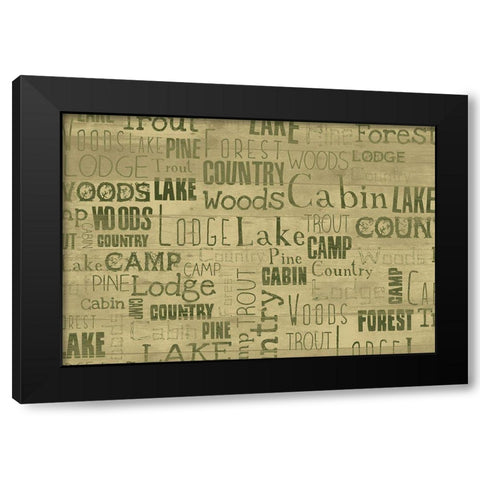 Lodge Type Black Modern Wood Framed Art Print by Grey, Jace