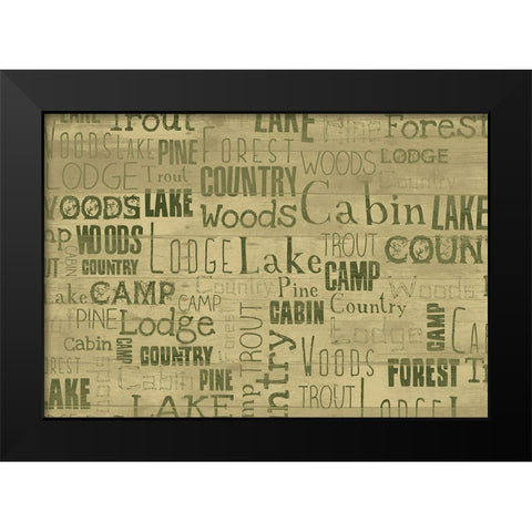 Lodge Type Black Modern Wood Framed Art Print by Grey, Jace
