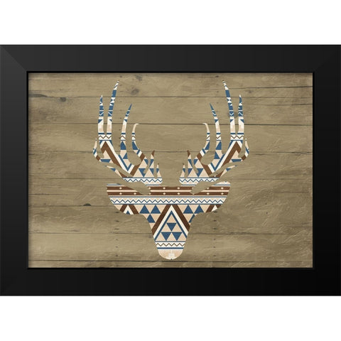 Deer on The Wall Black Modern Wood Framed Art Print by Grey, Jace