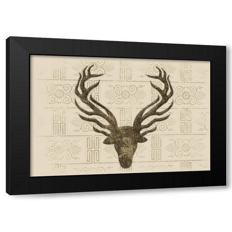 Aged Deer Black Modern Wood Framed Art Print by Grey, Jace