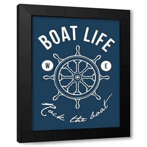 Rock The Boat Black Modern Wood Framed Art Print by Grey, Jace