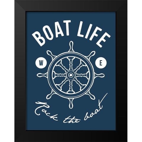 Rock The Boat Black Modern Wood Framed Art Print by Grey, Jace
