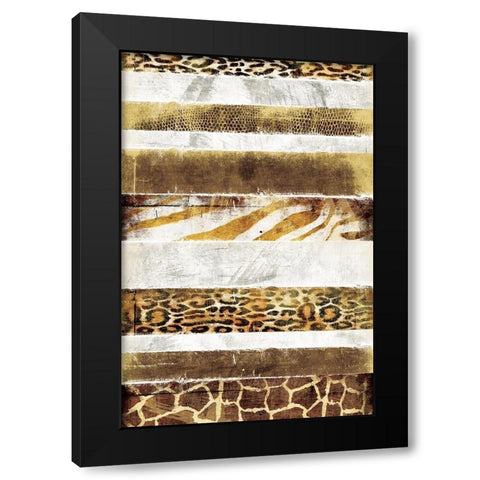 Animal Print Stripes Black Modern Wood Framed Art Print with Double Matting by Grey, Jace