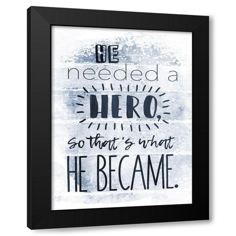 He Hero Navy Black Modern Wood Framed Art Print with Double Matting by Grey, Jace