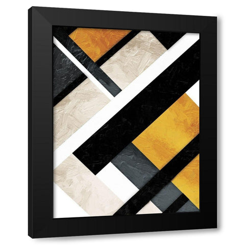 Golden Layers Black Modern Wood Framed Art Print by Grey, Jace