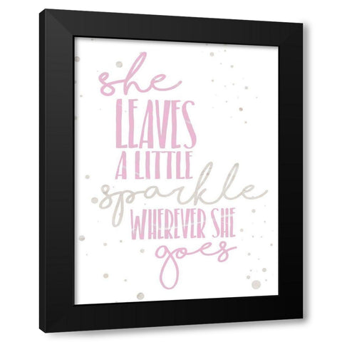 Soft Sparkles Black Modern Wood Framed Art Print by Grey, Jace