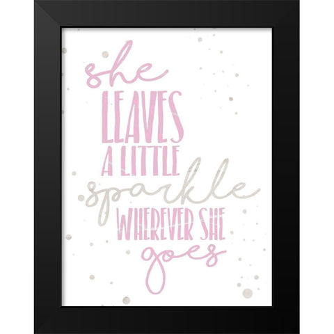 Soft Sparkles Black Modern Wood Framed Art Print by Grey, Jace