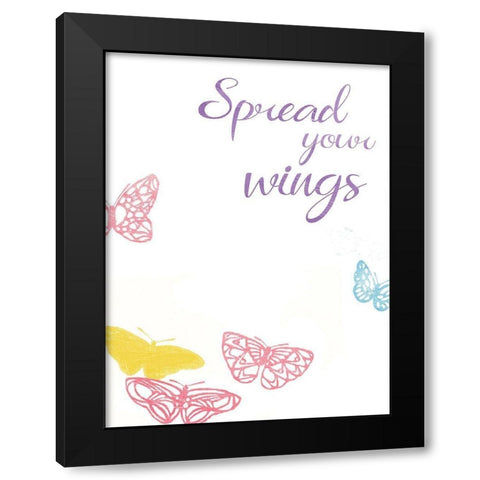 Spread Your Wings Black Modern Wood Framed Art Print by Grey, Jace