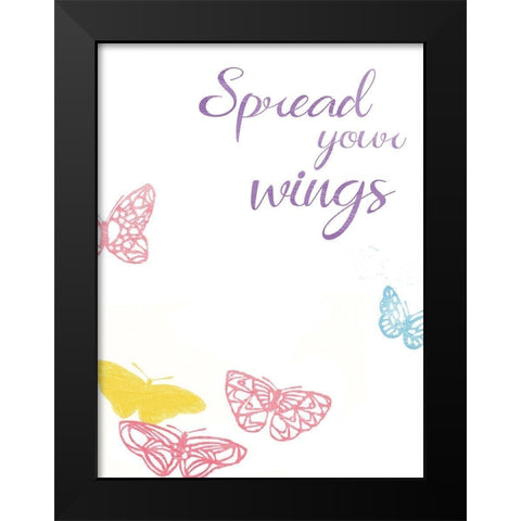 Spread Your Wings Black Modern Wood Framed Art Print by Grey, Jace