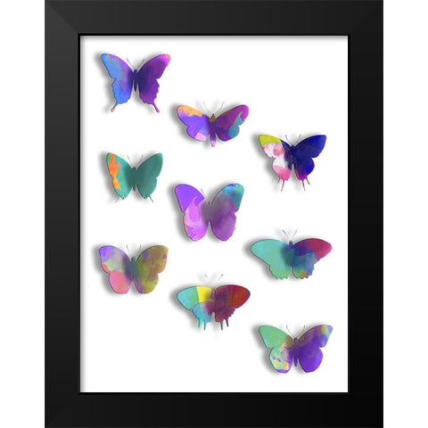 Floating Butterfly Black Modern Wood Framed Art Print by Grey, Jace