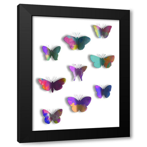 Floating Butterfly Black Modern Wood Framed Art Print by Grey, Jace