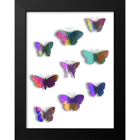 Floating Butterfly Black Modern Wood Framed Art Print by Grey, Jace