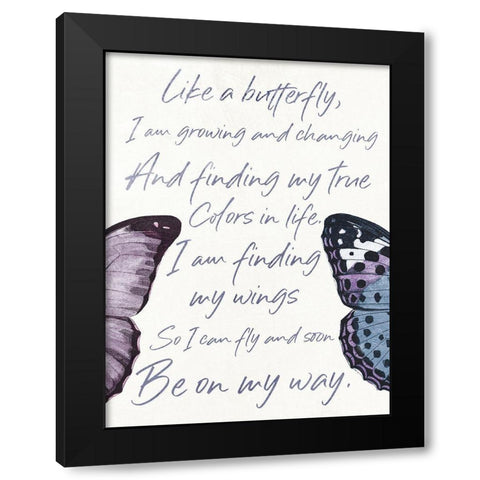 Butterfly High Two Black Modern Wood Framed Art Print by Grey, Jace