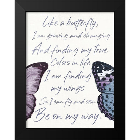 Butterfly High Two Black Modern Wood Framed Art Print by Grey, Jace