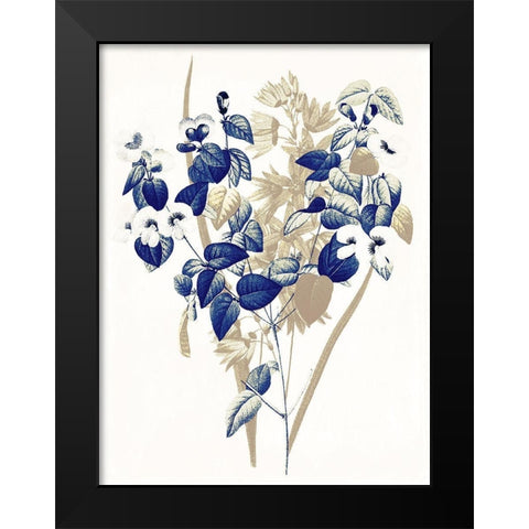 Indigo Flowers Four Black Modern Wood Framed Art Print by Grey, Jace