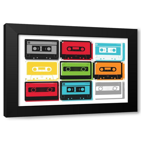 Collection Of Tapes Black Modern Wood Framed Art Print with Double Matting by Grey, Jace