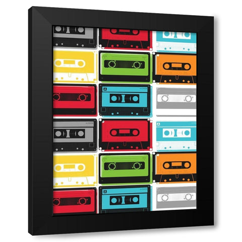 Collection Of More Tapes Black Modern Wood Framed Art Print with Double Matting by Grey, Jace