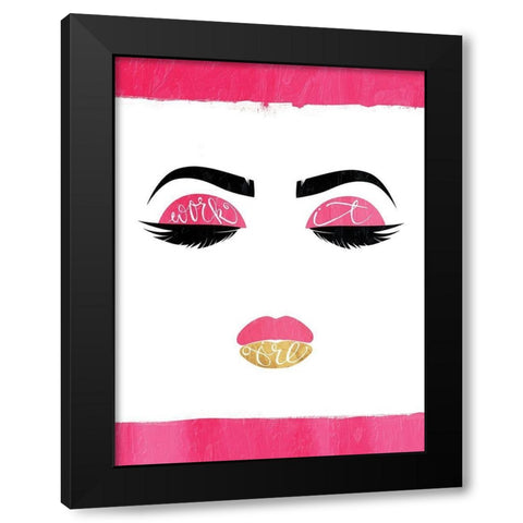 Work It Girl Black Modern Wood Framed Art Print with Double Matting by Grey, Jace