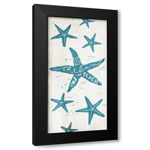 Lets Relax On The Beach Black Modern Wood Framed Art Print with Double Matting by Grey, Jace