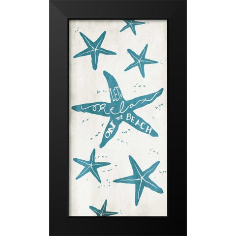 Lets Relax On The Beach Black Modern Wood Framed Art Print by Grey, Jace