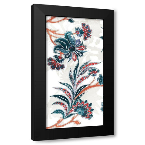 Wandering Flowers Black Modern Wood Framed Art Print by Grey, Jace