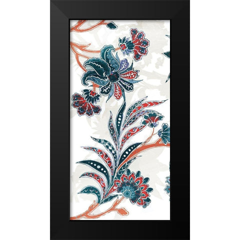 Wandering Flowers Black Modern Wood Framed Art Print by Grey, Jace