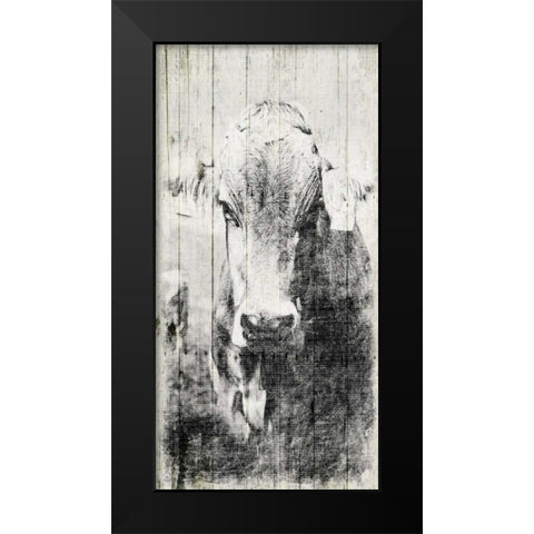 Vintage Cow Mate Black Modern Wood Framed Art Print by Grey, Jace