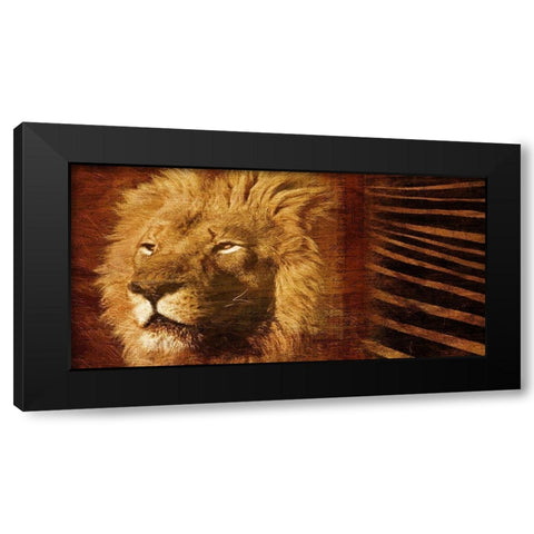 King Of The Jungle Black Modern Wood Framed Art Print with Double Matting by Grey, Jace
