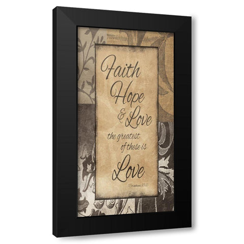 Faith Hope Black Modern Wood Framed Art Print by Grey, Jace