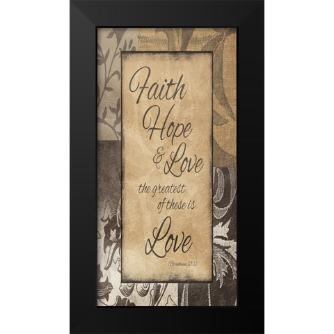 Faith Hope Black Modern Wood Framed Art Print by Grey, Jace