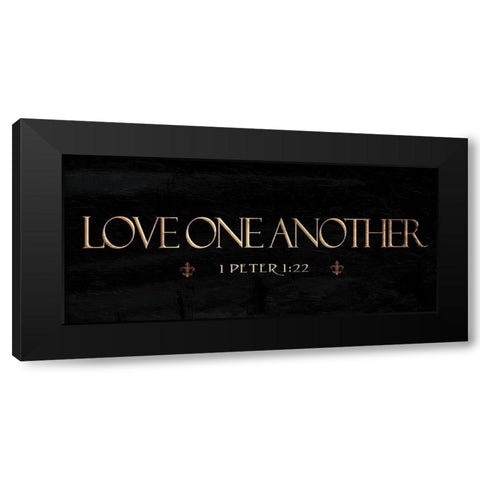 Love One Another Black Modern Wood Framed Art Print with Double Matting by Grey, Jace