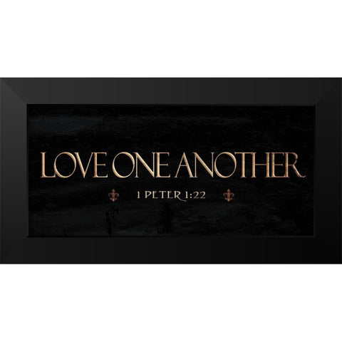 Love One Another Black Modern Wood Framed Art Print by Grey, Jace