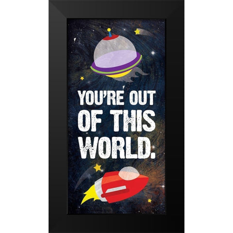 Out Of This World Blue New Black Modern Wood Framed Art Print by Grey, Jace