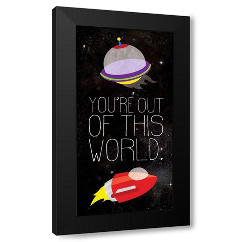 Out Of This World Black Black Modern Wood Framed Art Print by Grey, Jace
