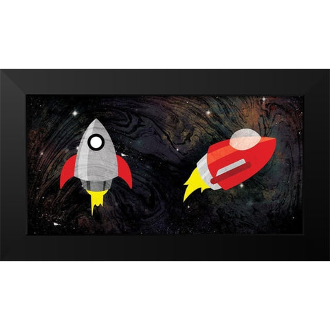 Rockets Black Modern Wood Framed Art Print by Grey, Jace