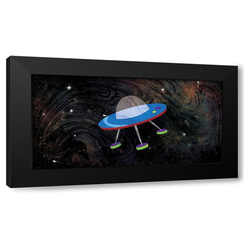 One Spaceships Black Modern Wood Framed Art Print by Grey, Jace