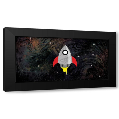 One Rocket Black Modern Wood Framed Art Print by Grey, Jace