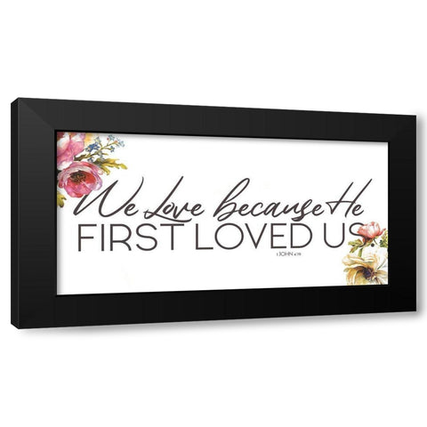 We Love Black Modern Wood Framed Art Print by Grey, Jace
