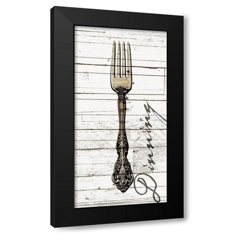 Dinning Fork Black Modern Wood Framed Art Print by Grey, Jace