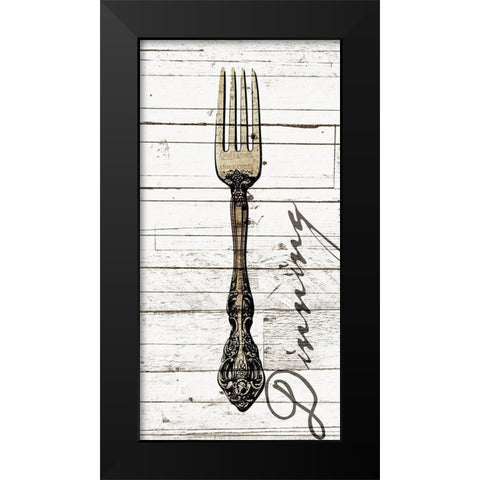 Dinning Fork Black Modern Wood Framed Art Print by Grey, Jace