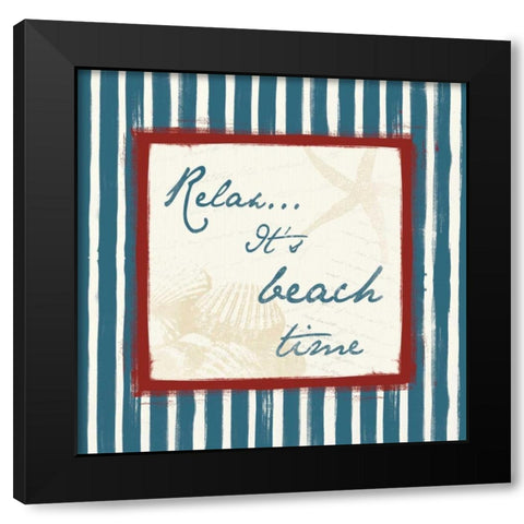 Relax Newblue Black Modern Wood Framed Art Print by Grey, Jace