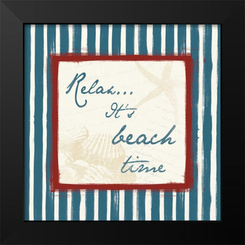 Relax Newblue Black Modern Wood Framed Art Print by Grey, Jace