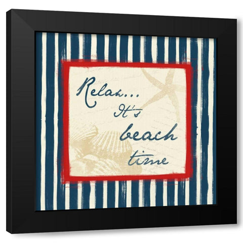 Relax Black Modern Wood Framed Art Print with Double Matting by Grey, Jace
