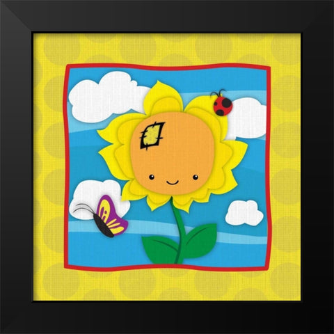 Sunflower Black Modern Wood Framed Art Print by Grey, Jace