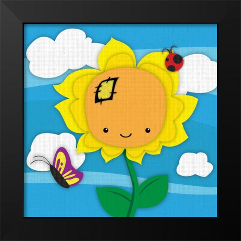 Sunflower Black Modern Wood Framed Art Print by Grey, Jace