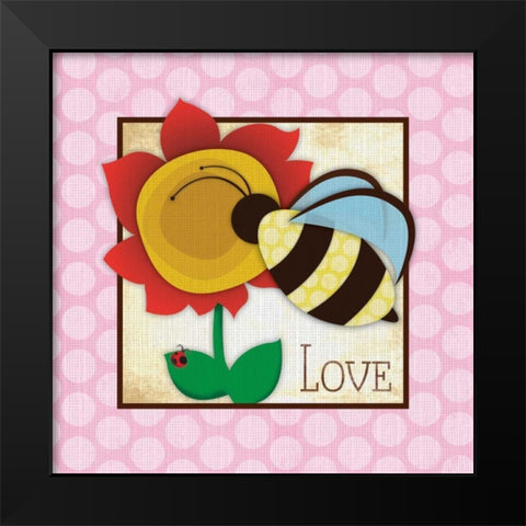 Love Black Modern Wood Framed Art Print by Grey, Jace